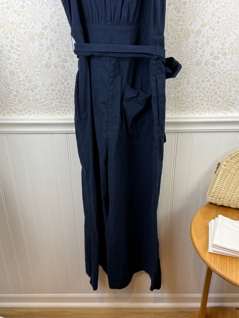 Maeve by Anthropologie Navy Halter Button-Front Sleeveless Jumpsuit - Size - 12 - Picture 10 of 11